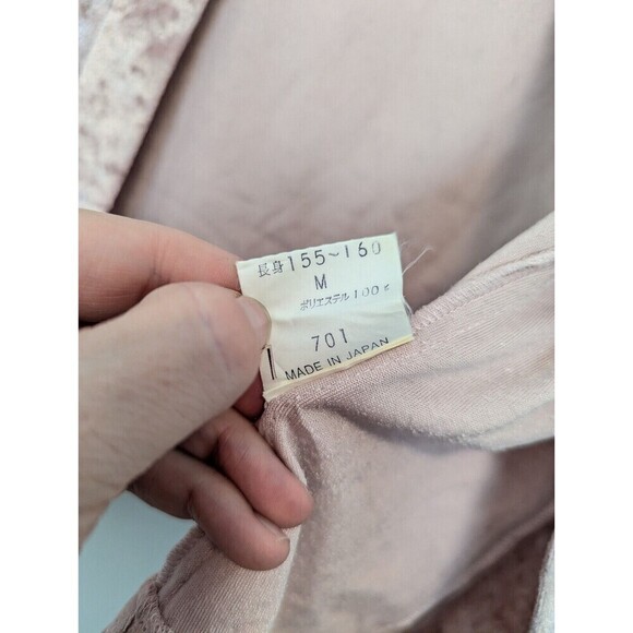 World Cane Vintage Cardigan Women Size M Pink Crushed Velvet Fairycore Whimsical - Picture 9 of 11
